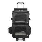 Pet Trolley Case Double Layer Large Capacity Breathable Cat Dog Carrier Stroller for Outdoor Travel Two Pet Portable Carrying