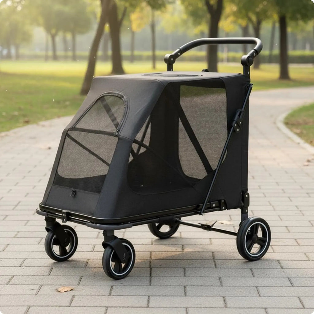 Foldable Dog Stroller Portable Foldable Pet Stroller Dog Wagon Large Size Rolling Carrier Breathable Mesh for Travel, Shopping