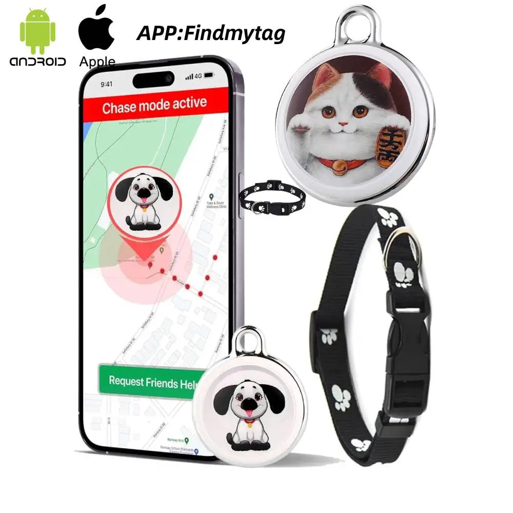 Long-Distance Mini Waterproof GPS Tracker Collar for Cats & Dogs - Smart Real-Time Pet Locator for Android & iOS