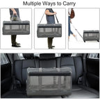 Large Rolling Pet Carrier with Wheels (up to 30lbs, Breathable, Collapsible)