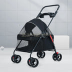 Pet Stroller for Cats/Dogs, Zipper Entry, Dog/Cat Puppy Stroller Easy One-Hand Fold, Jogging Tires, with Cup Holder