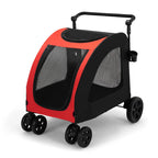 Medium Large Dog & Cat Multi-functional 4-Wheel Fabric Pet Stroller Outdoor Travel Walking Car Portable Foldable