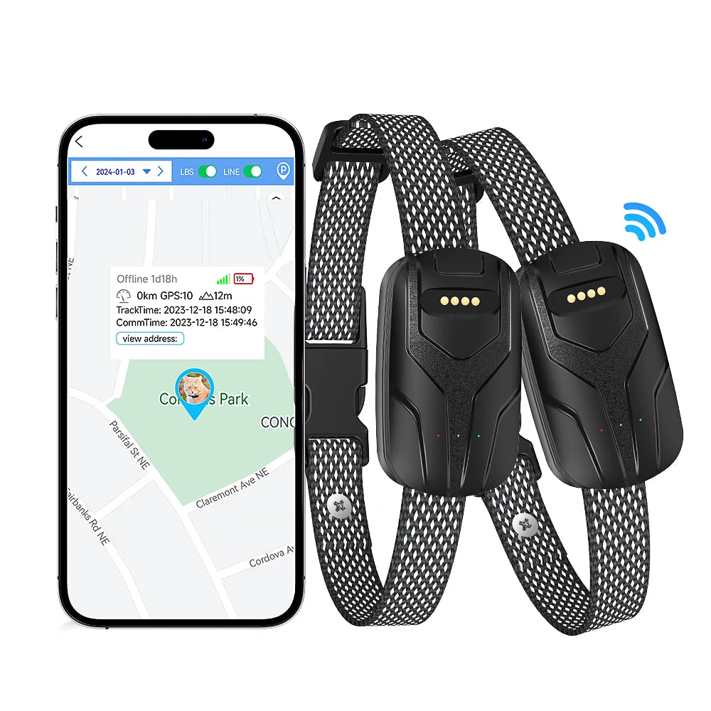 Tize 4G Smart Pet GPS Activity Tracker Dog Collar - Real-Time Anti-Loss Location Monitoring Device
