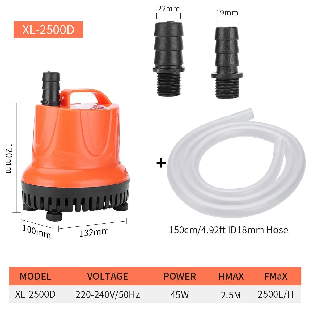 Submersible Aquarium Pump (30–110W, Bottom Suction, Multi-Function)