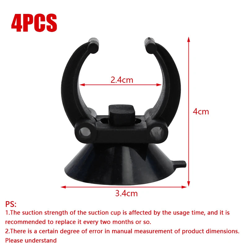 Aquarium Heater & Equipment Suction Cup Holders (For Heating Rods, UV Lamps, LED Lights, Pipes)