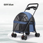 Pet Stroller Cat Dog Small Breeds Lightweight Foldable Outdoor Push Cart Pet Trolley Puppy Stroller Lightweight