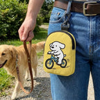 Portable Dog Training Snack Bag Cartoon Pattern Waterproof Dog Treat Pouch with Hook Buckle Leak-proof Pet Food Storage Bag