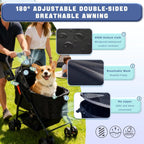 4 Wheels Pet Stroller 4 in 1 Pet Stroller with Detachable Carrier for Small & Medium Dogs Cats up to 55 lbs Easy-Folding Travel