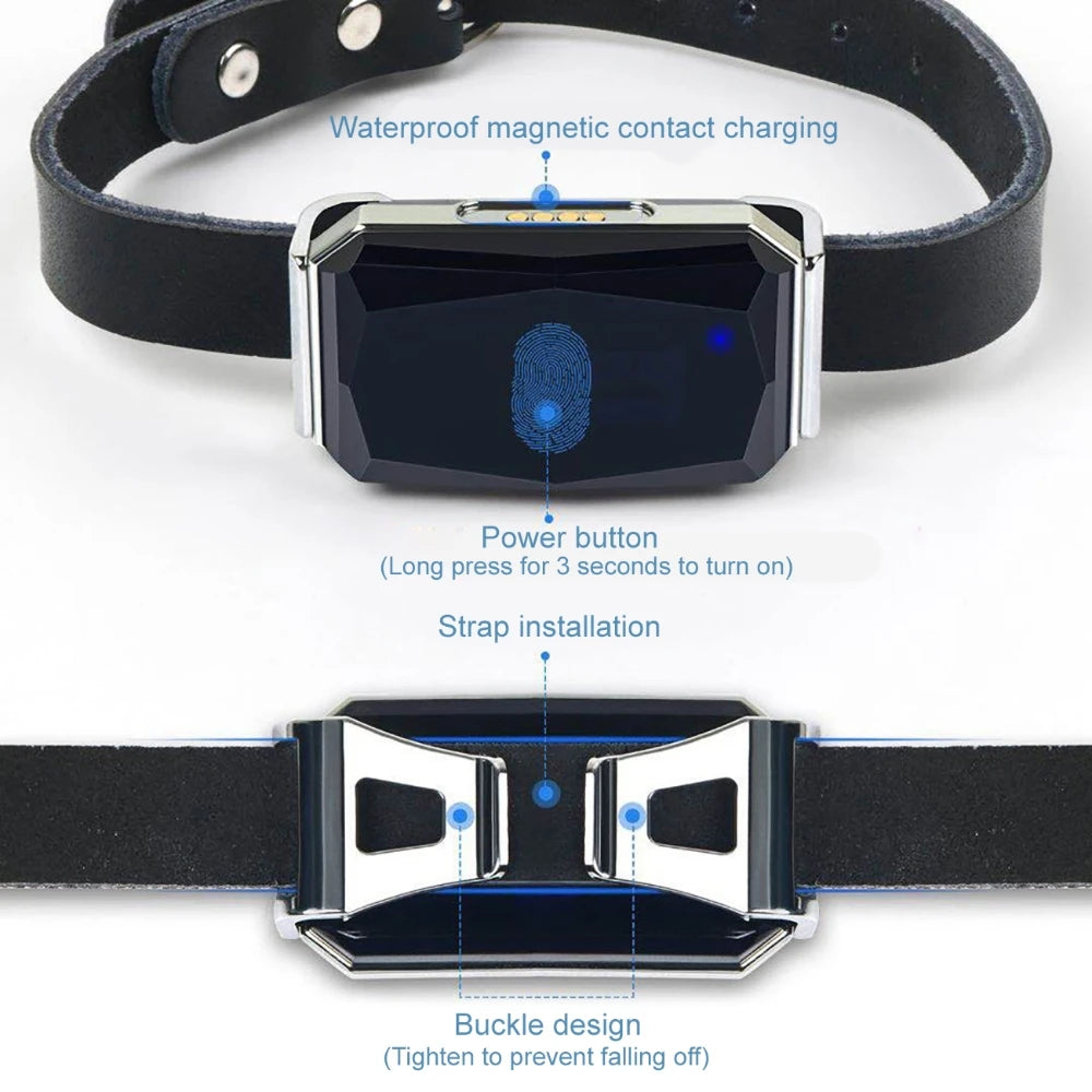 Multi-Mode GPS Pet Tracker with IP67 Waterproof Collar - GPS, AGPS, WiFi & LBS Positioning for Dogs & Cats