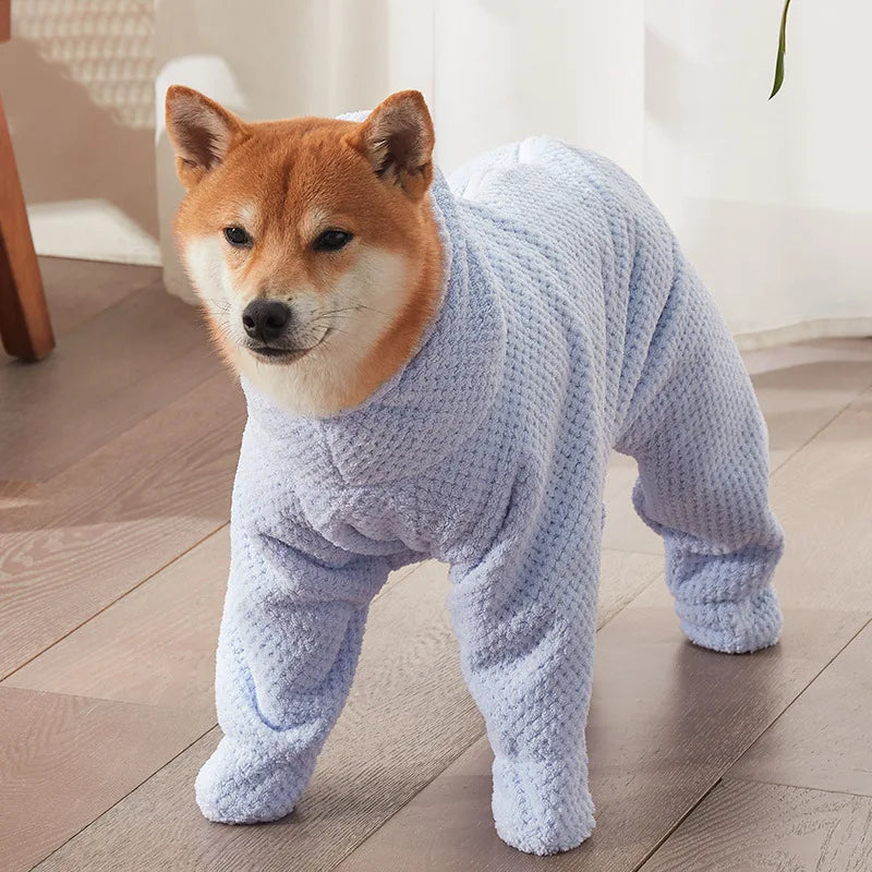 Full-Coverage Absorbent Pet Bathrobe Thick-Added Quick-Dry Microfiber Wrapping Gown for Dogs After Bathing