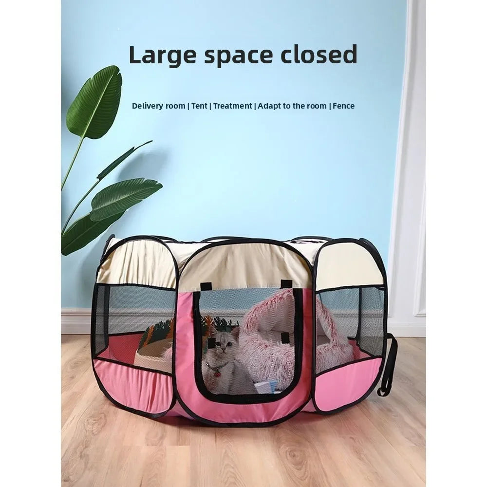 DDHOME Enclosed Pet Birthing Bed & Delivery Cage (All-Season)