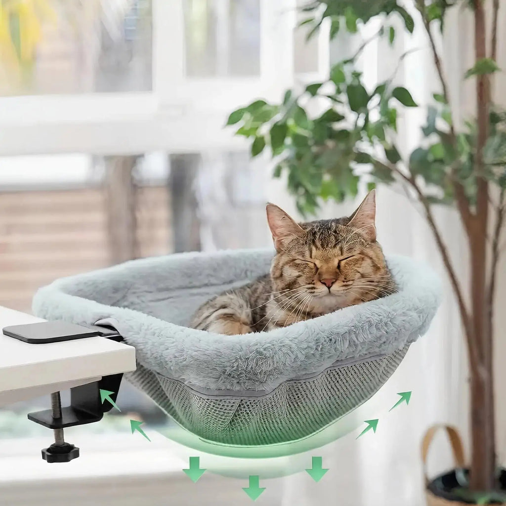Foldable Cat Desk Bed & Hammock Perch for Home Offices