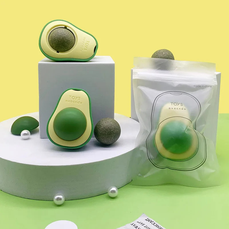 Avocado Catnip & Mint Interactive Cat Ball — Bionic Fun Toy for Gut Health & Play