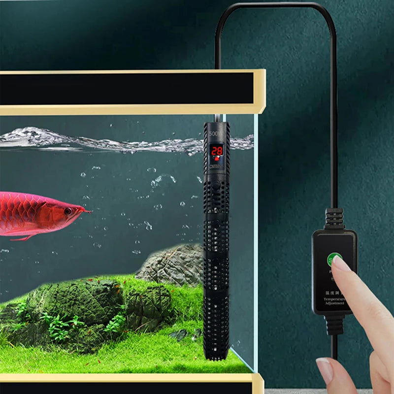 Aquarium Submersible Heater with Thermostat (50–500W, 220V EU Plug)