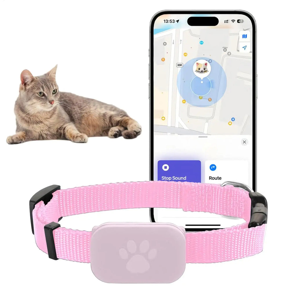 Long-Lasting Battery GPS Cat & Kitten Collar Tracker - Global Safety Locator for Medium & Large Puppies