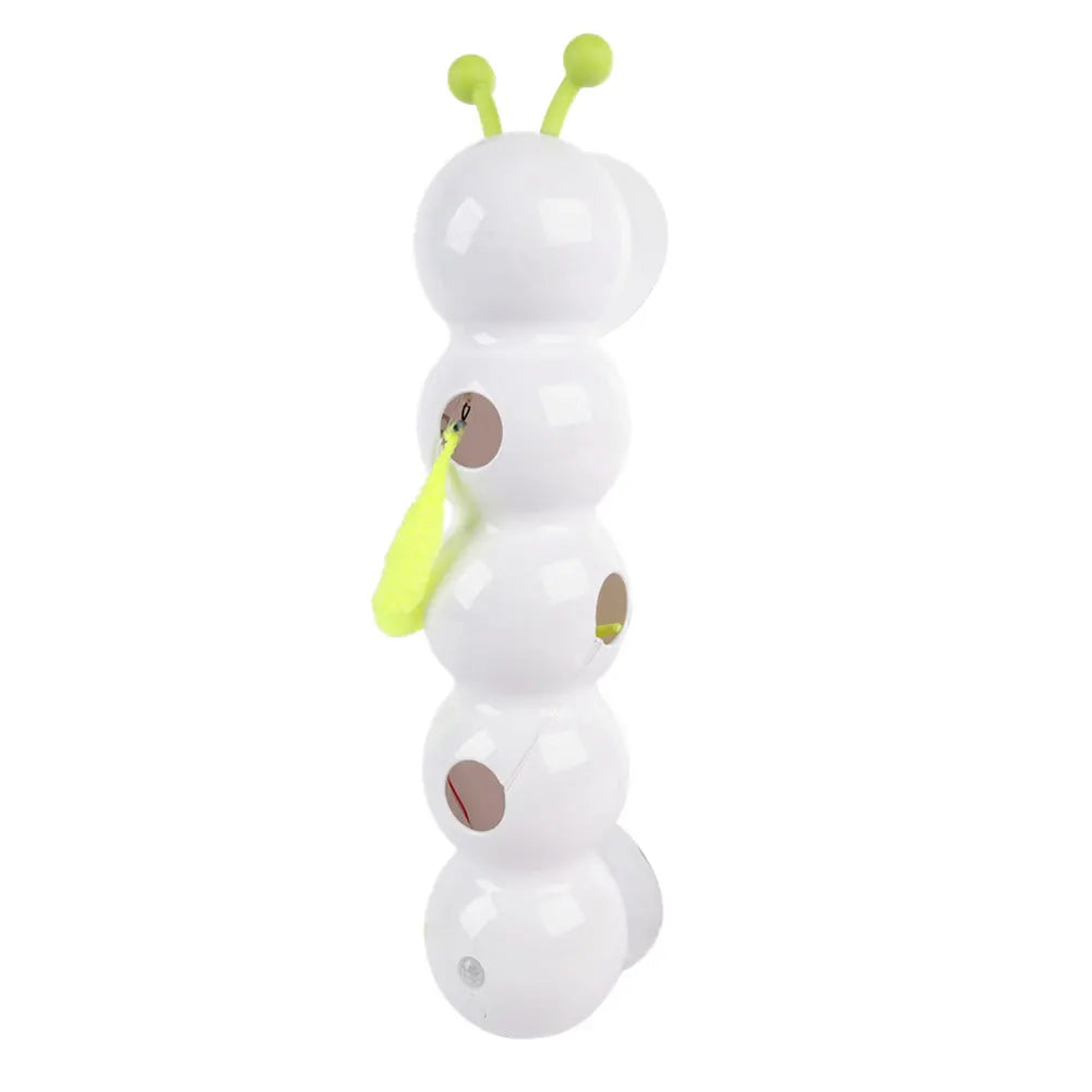 Motion-Activated Caterpillar Cat Toy with Tail — Automatic Interactive Teaser for Bored Indoor Cats