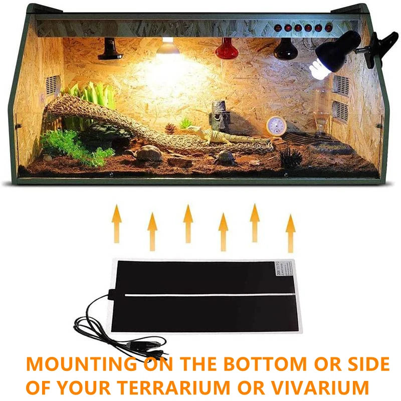 110V 5W-20W Heating Warm Pad Adjustable Temperature Controller Incubator Mat Tools Terrarium Reptiles Heat Mat for Climbing Pet