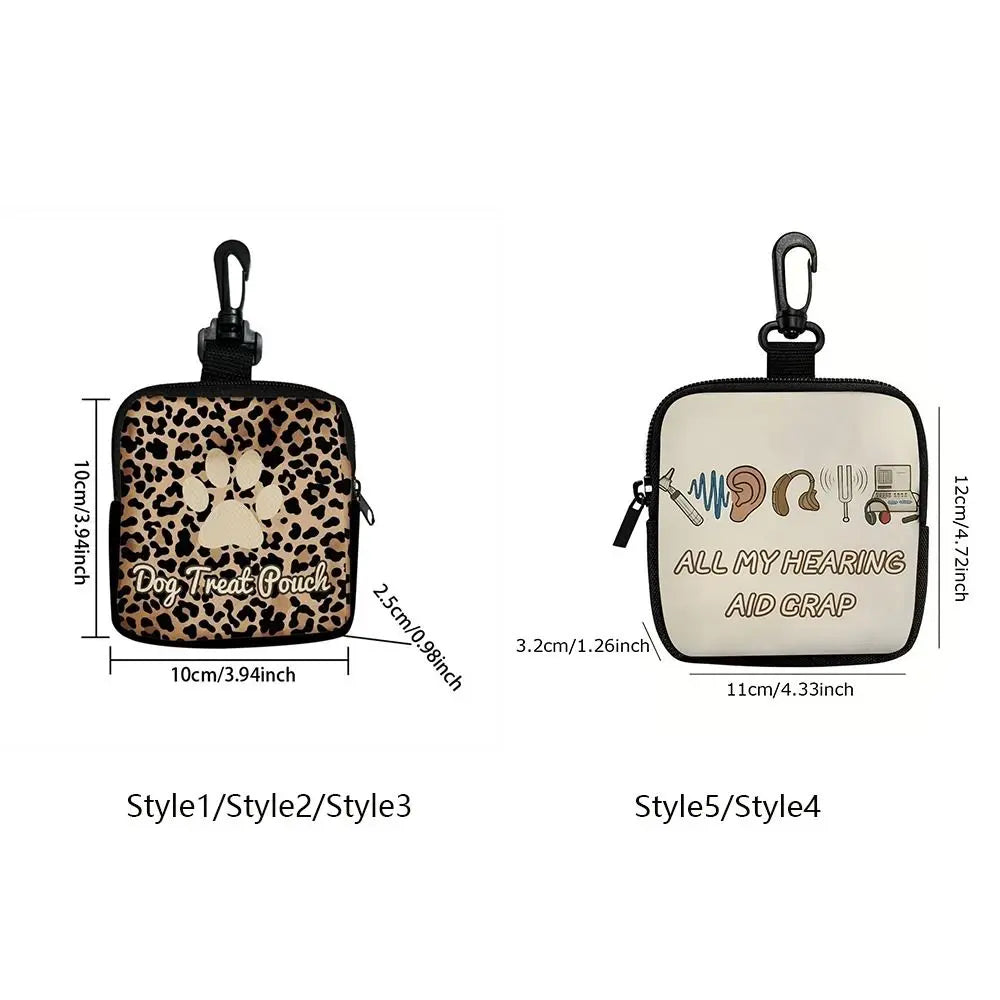Mini Size Dog Treat Pouch Lightweight Portable Pet Training Pouch With Hook Zipper Closure Pet Snack Pouch