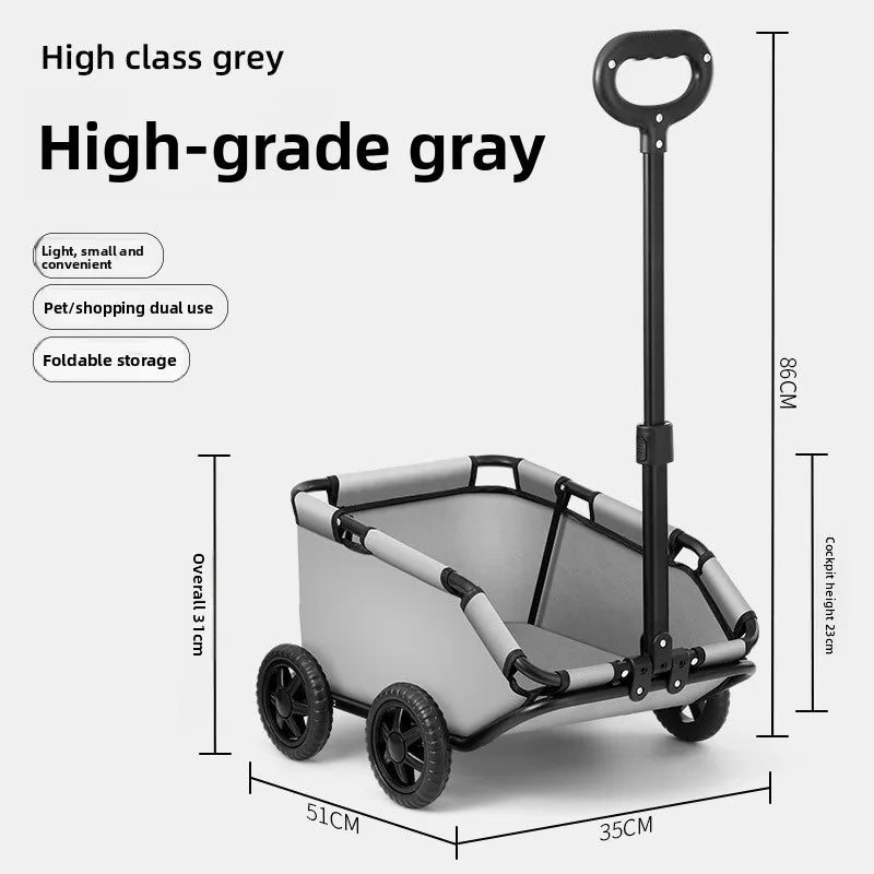 Small Pet Stroller Lightweight Foldable Travel Dog Cat Toy Breed Pet Stroller Trolley Bag for Pet Trolley for Dog Cross Border