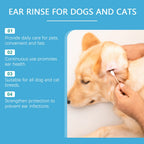 Pet Ear Cleaner For Dogs & Cats, Gentle Ear Care Solution Helps Remove Wax & Odor Cleansing Dirt Soothing Pet Ear Care Sol 120ML