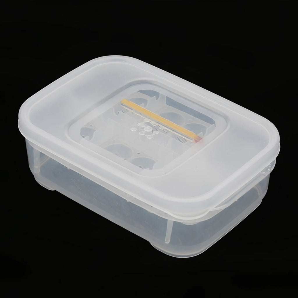 12 Grids Snakes Gecko Lizards Reptiles Eggs Incubator Tray Hatcher Box with Thermometer(the color of the thermometer is random)