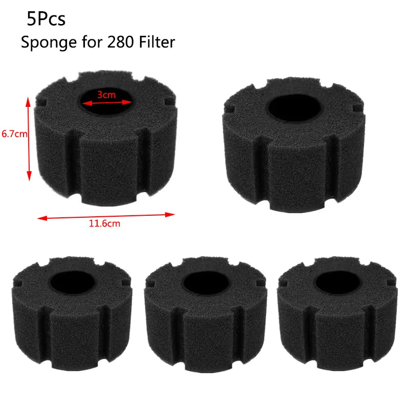 Black Bio Sponge Aquarium Filter (Air Pump Driven, Corner Skimmer, Biochemical Media)