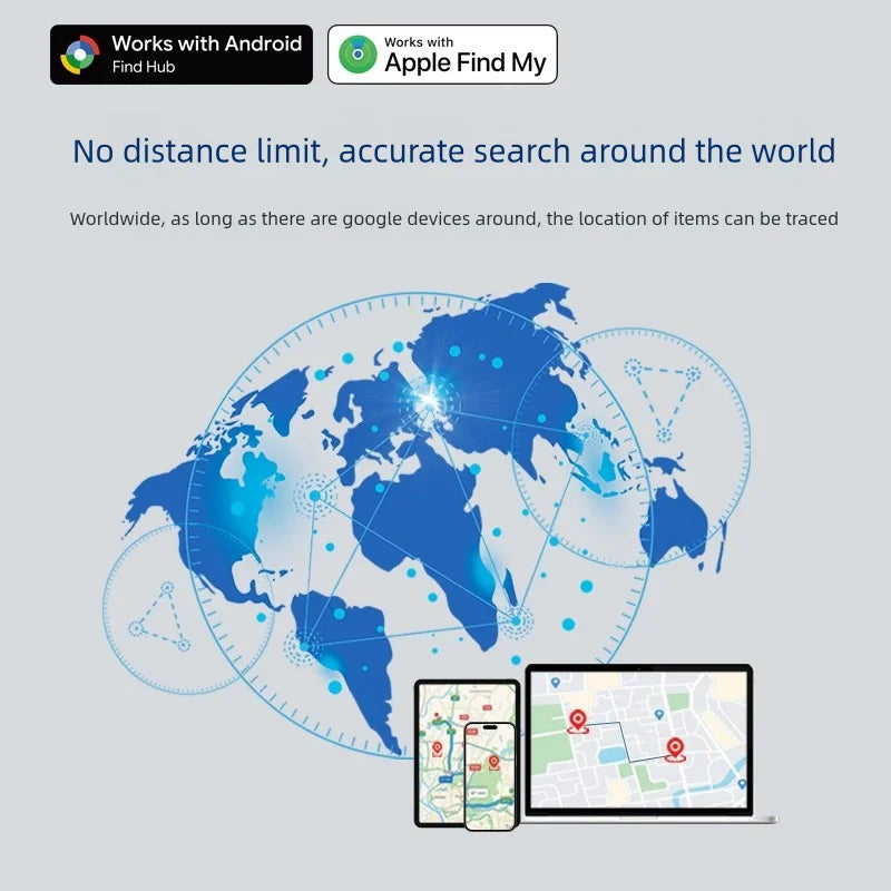 Mini Bluetooth GPS Pet Tracker with Anti-Loss Reminder - Cat & Dog Finder Compatible with iOS FindMy & Android