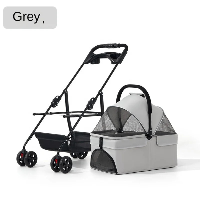 Outdoor Large Pet Stroller Dog Cat Travel Carrier Trolley Foldable Jogger Pet Cart For Medium Large Dogs Cats