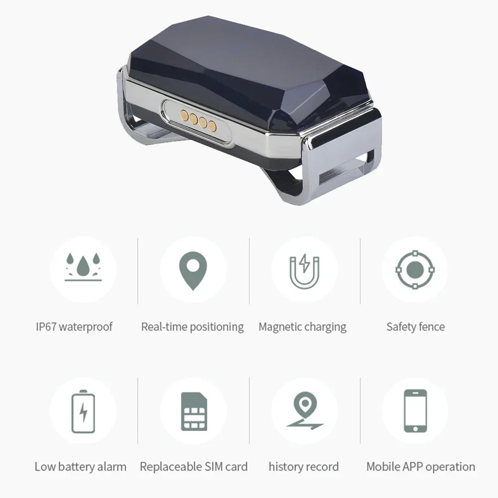 G12p 2G GPRS Smart Waterproof GPS Tracker Collar for Cats & Dogs - Universal Positioning Locator Device