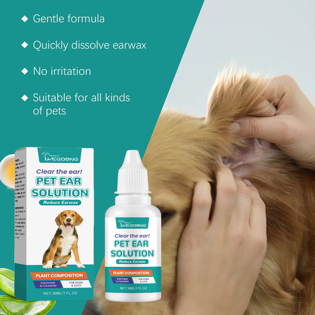 Pet Ear Cleaner Remove Ear Mites Odor Removal Dirt Relieve Itching Reduce Redness Soothing Nourishing Deodorization Pet Ear Care