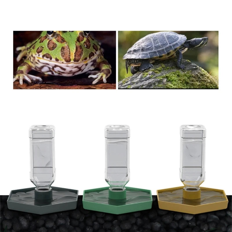 Reptiles Water Feeder Bowl Food Feeder Water Bottle For Reptiles Pet Antislip Automatic Water Dispenser for Lizards 87HA
