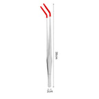 Stainless Steel Reptile Feeding Tongs With Rubber Tips Aquarium Aquarium Straight And Curved Tweezers Pet Feeding Accessories