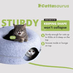 3-in-1 Cat Bed, Tunnel & Scratcher (Large, Light Gray)