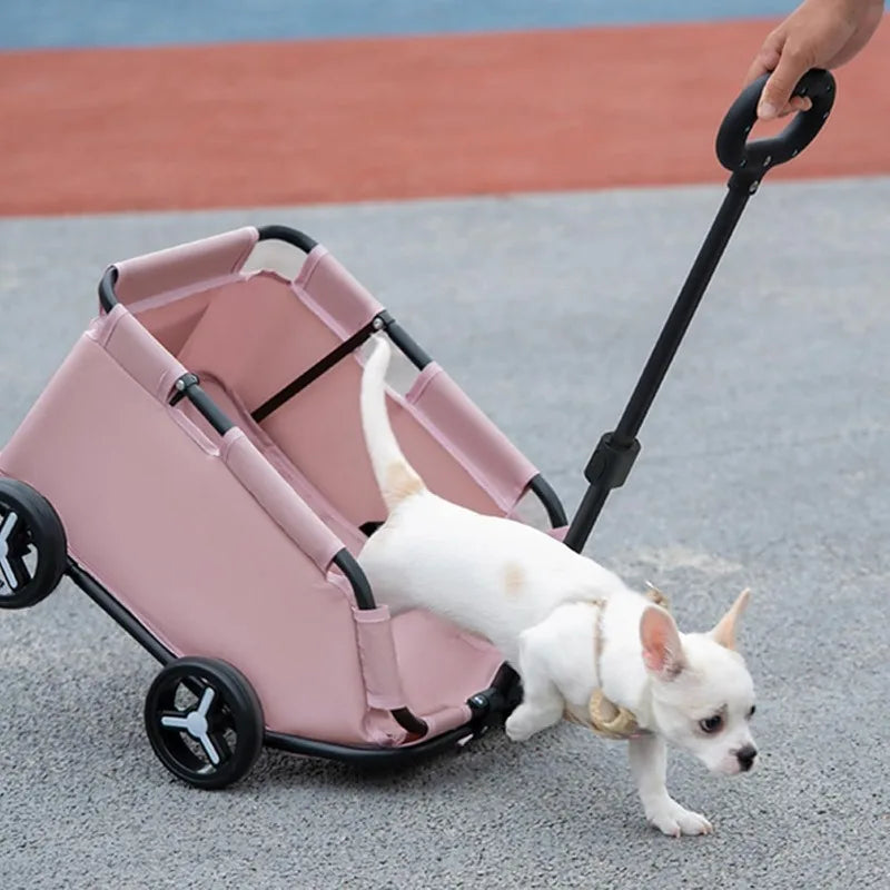 Dog Stroller 4 Wheels Folding Dog Cart Pet Stroller for Travelling Shopping Walking Playing for Small Dogs Cats Handcart