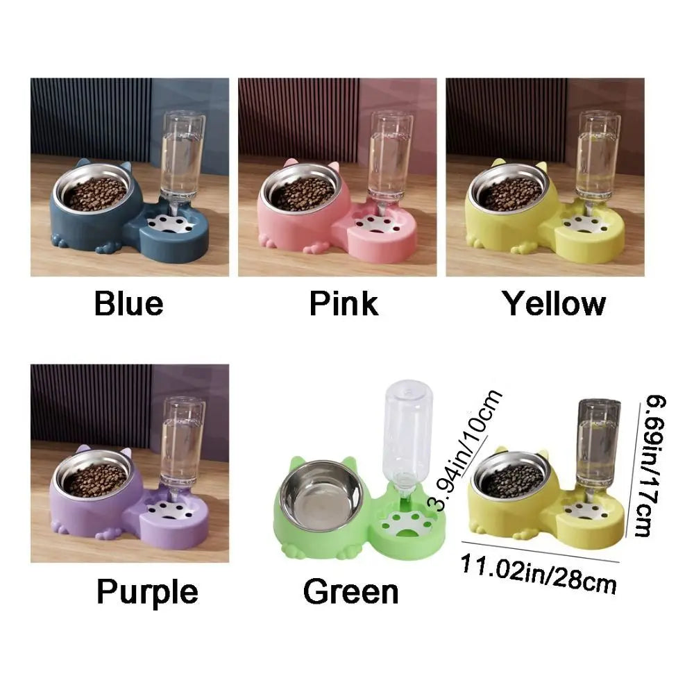 2-in-1 Automatic Pet Feeder Bowl (Detachable, Cage Hanging, Large Capacity)