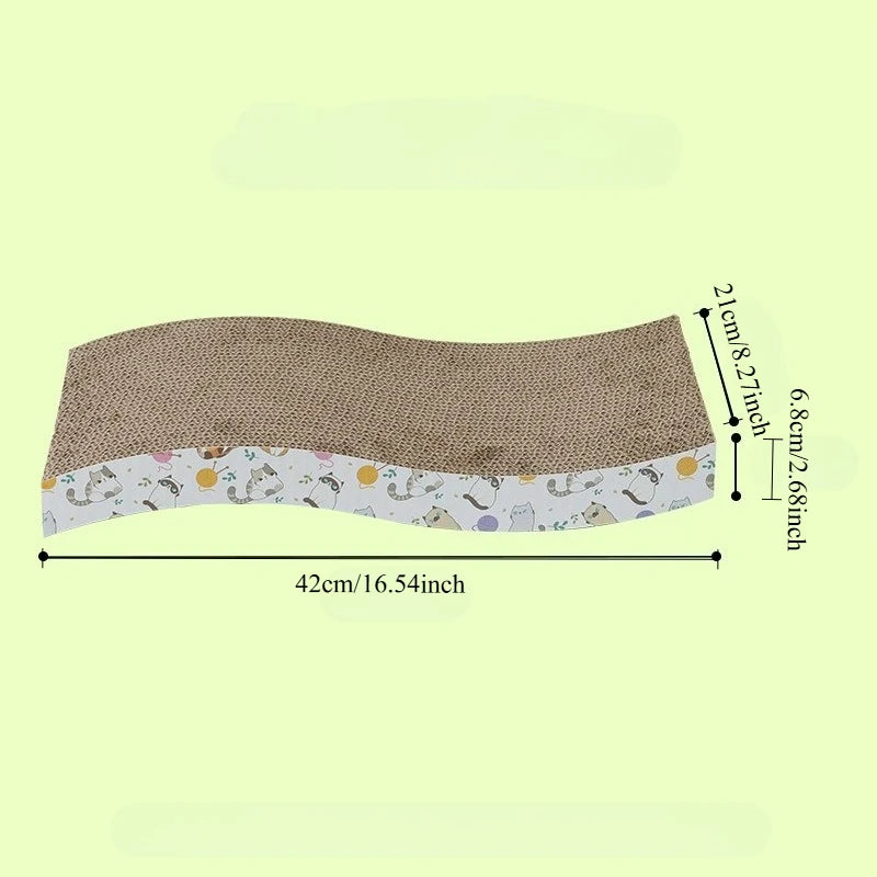 Corrugated Cardboard Cat Scratch Pad — Sofa & Claw Sharpening Board with Cushion Toy