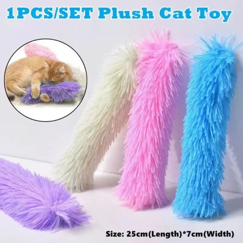 Mint & Crinkle Paper Long Plush Cat Pillow Toy — Catnip Chew & Cuddle Toy