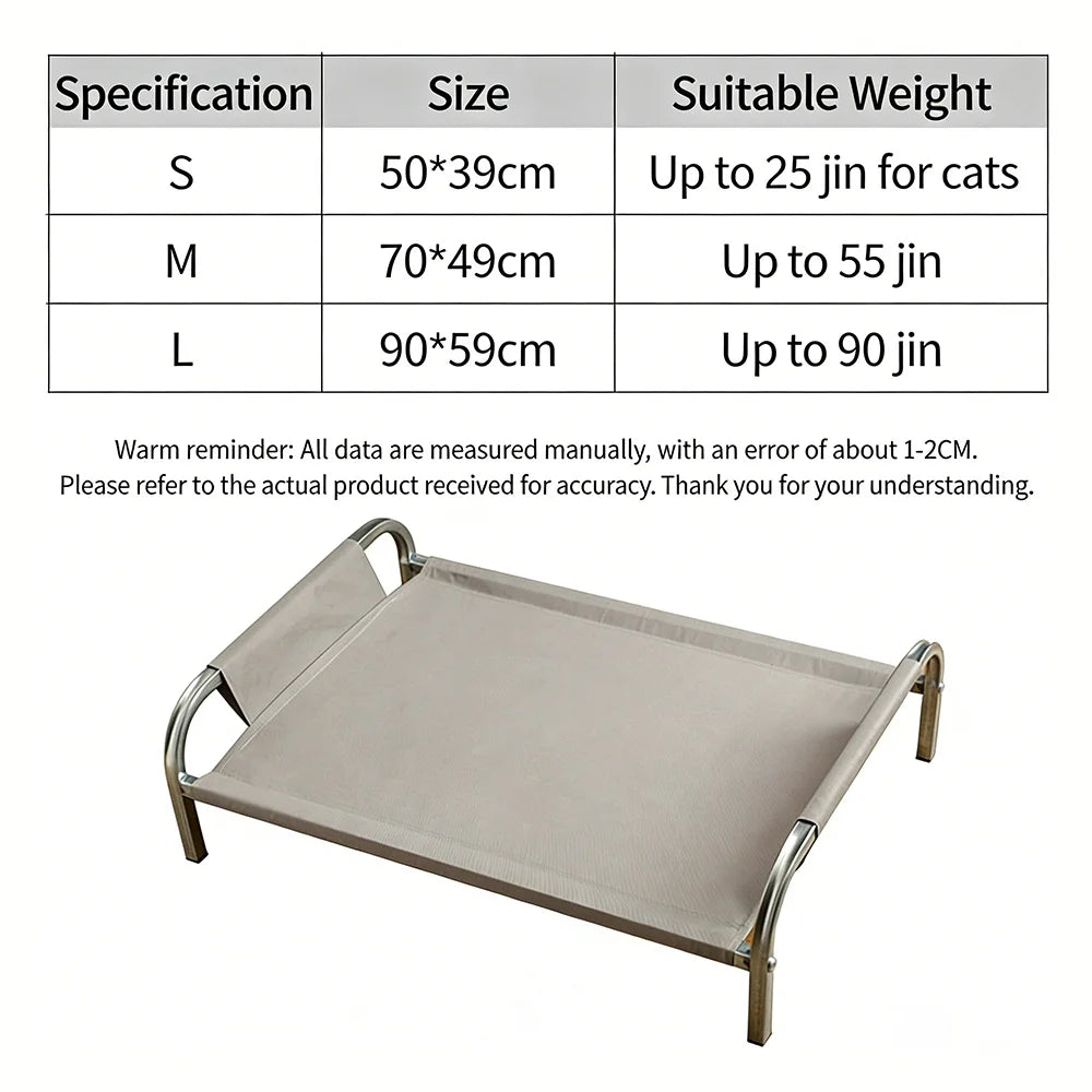 Elevated Cooling Dog Cot Bed, Moisture-Proof & Washable (Easy Assembly)