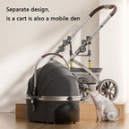 Bello Pet Trolley Stroller for Dogs & Cats - Multi-Function Travel Cart with Carrier Compartment