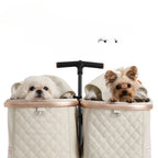 Double-seat Stroller Foldable Two Small Dogs Out Stroller Detachable Cat Stroller Independent Double Basket Vehicle Weighs 16kg