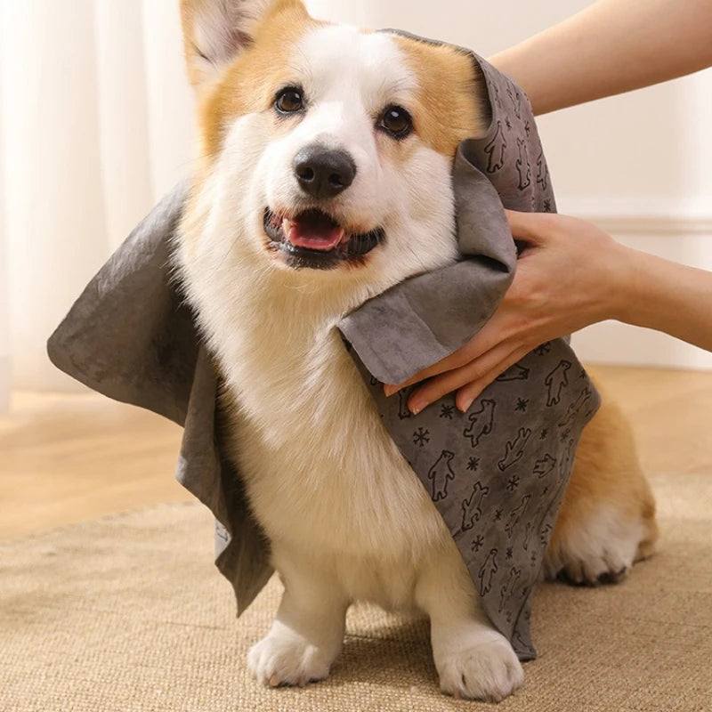66x43cm Pet Cleaning Product, Dog, Cat, Bath, Hair, Car Wash, Large Imitation Deerskin Towel, Water-absorbing Quick-drying Towel