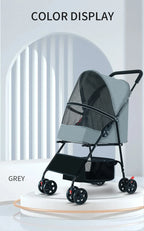 High Quality Folding Four-wheeled Easy Walk Travel Carrier Carriage Pet Stroller Outdoor Travel