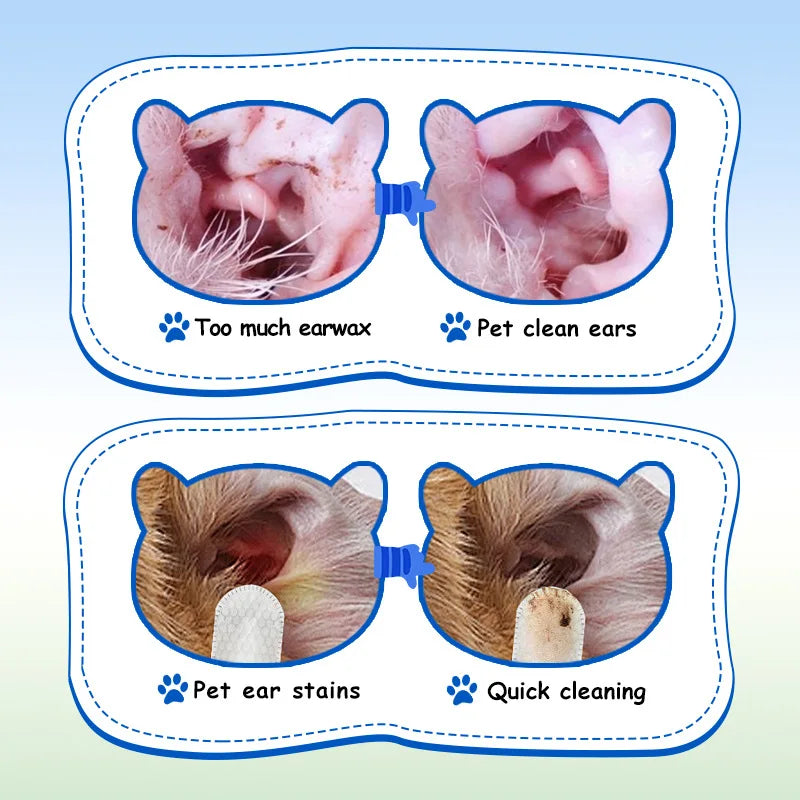 Pet Ear Cleaning Wipes 100PCS with Chamomile Extract Aloe Salicylic Acid, Remove Earwax Tear Stains for Dogs Cats