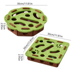 Cat Scratching Post with Felt Puzzle Box & Rolling Ball — 2-in-1 Enrichment Toy