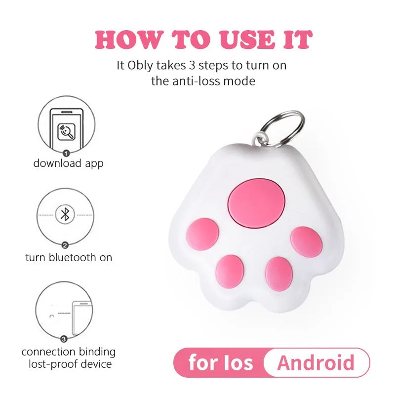 Mini Bluetooth GPS Smart Tracker with Anti-Loss Reminder - Pet, Kids, Bag & Key Finder for iOS & Android
