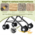 Double Pet Stroller for 2 Dogs & Cats - Foldable Travel Carriage with Detachable Carriers, Safety Belts & 4 Lockable Wheels
