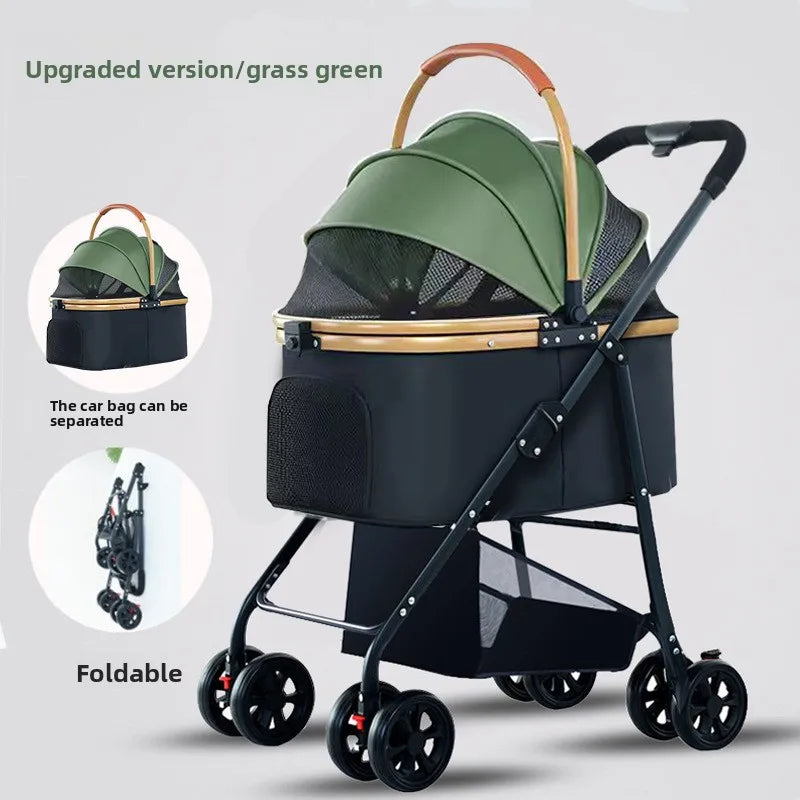 Pet Stroller Lightweight Foldable Detachable Cage Outdoor Travel Small Dogs Cats Teddy Pet Trolley Dog Stroller Pet Stoller