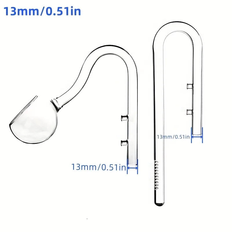 Borosilicate Glass Aquarium Inflow & Outflow Pipe (13mm/17mm, Planted Tank, Filter Tube)