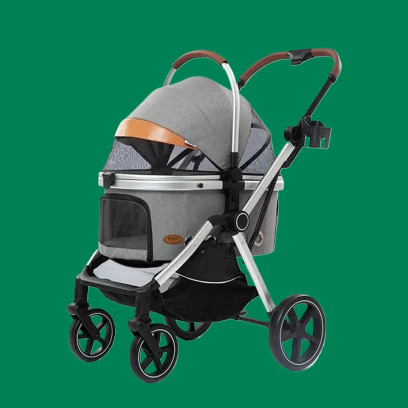 2026 New One Click Automatic Folding Pet Cart Large Space Dog Cat Stroller Outdoor Travel Shopping Mall Pet Carrier