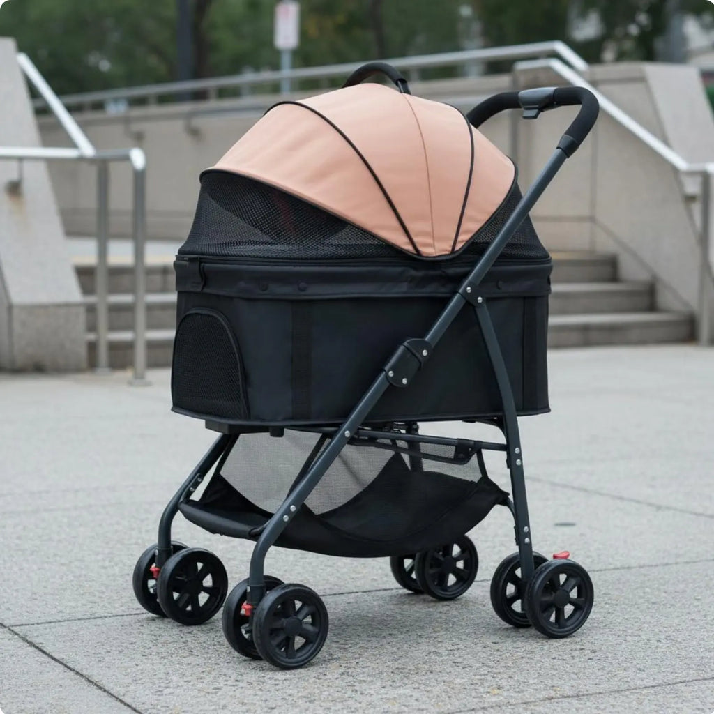 Foldable Pet Pet Transport Full Rotation Wheels Detachable Pet Carrier Pet Transport Lightweight Dog Cat Animal Carriage Storage
